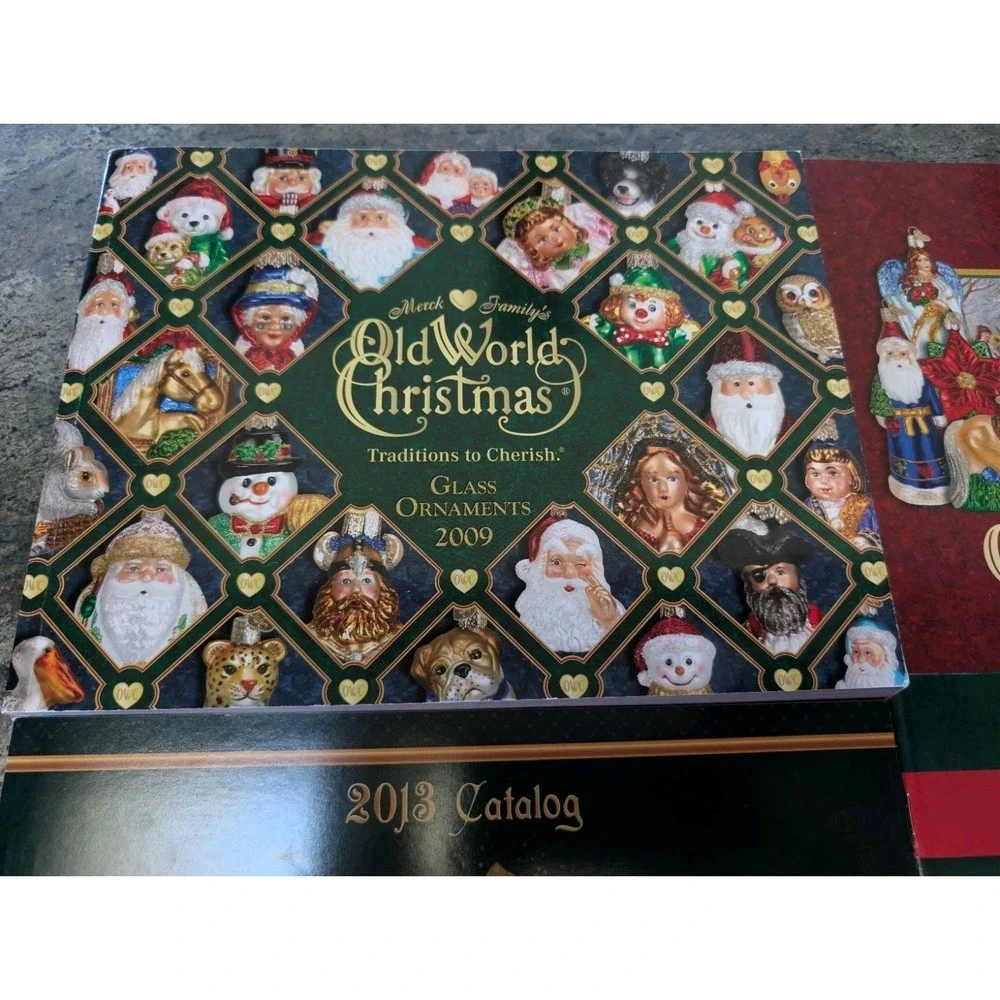 Old World Christmas Catalogs Books 2009 2012 2013 2014 Merck Glass Ornament USED